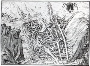 View of the Town of Liege, after a 16th century engraving by French School